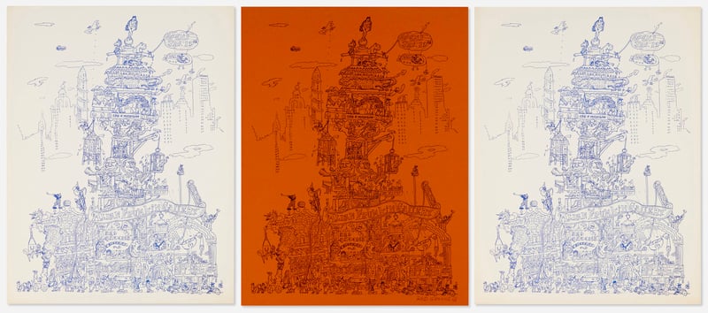 Red Grooms – City of Chicago exhibition poster, 1968 – Lithographie