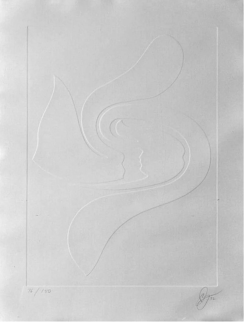 Jack Youngerman – Untitled 1, from the White Portfolio, 1972 – Intaglio