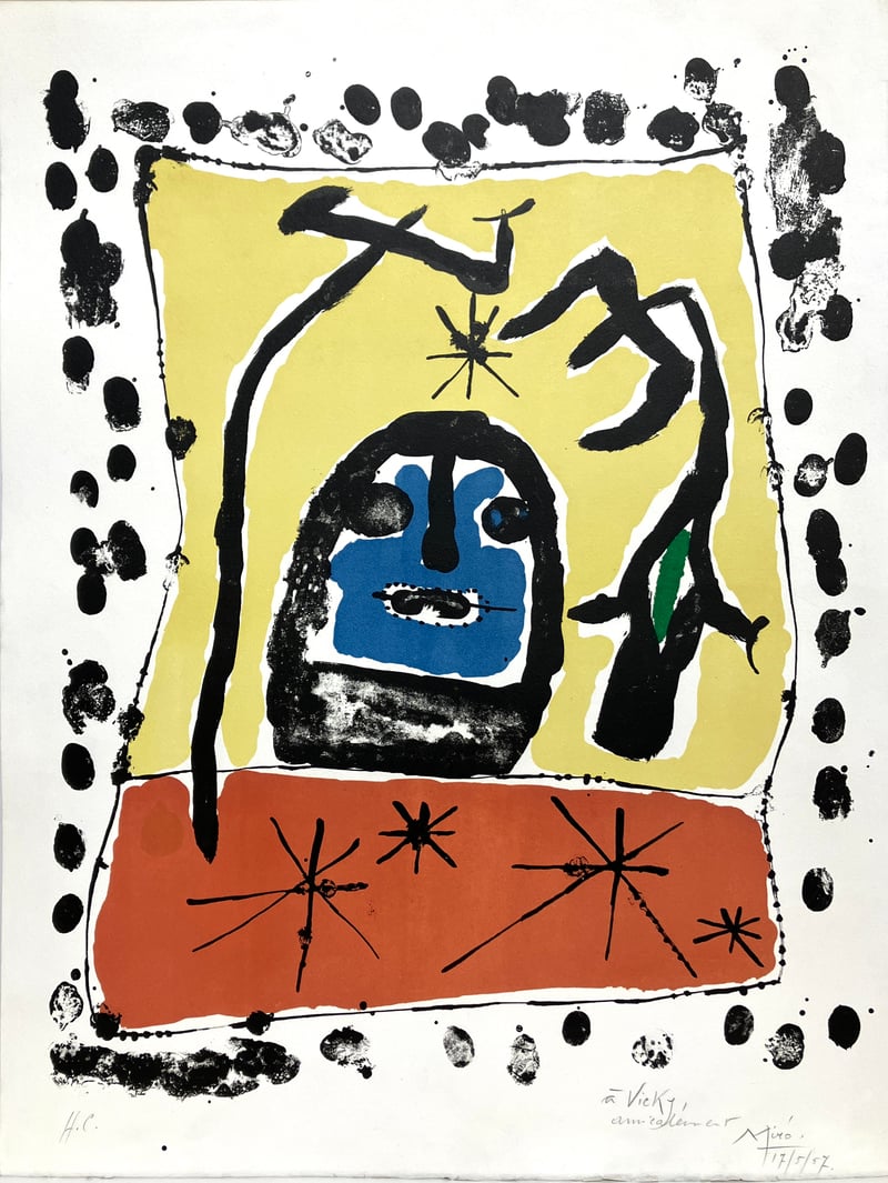 Joan Miró – Poster proof before the lettering for the Galerie Matarasso, Nice, 1957 – Lithographie Joan Miró – Poster proof before the lettering for the Galerie Matarasso, Nice, 1957 – Lithographie