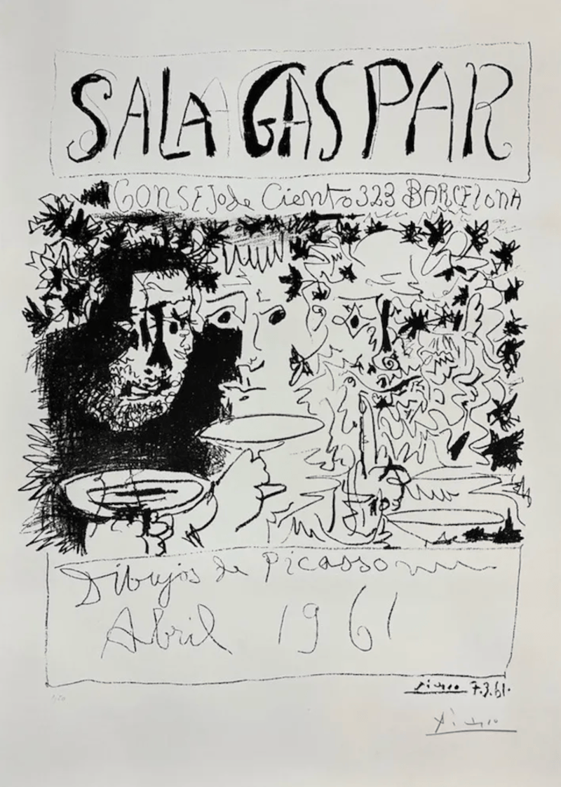Pablo Picasso – Three drinkers, 1961 – Lithographie Pablo Picasso – Three drinkers, 1961 – Lithographie