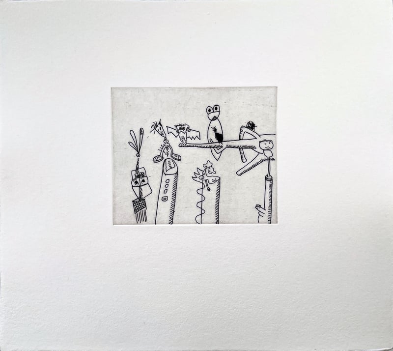 Keith Haring – Untitled (w/ Sean Kalish) #4, 1989 – Radierung