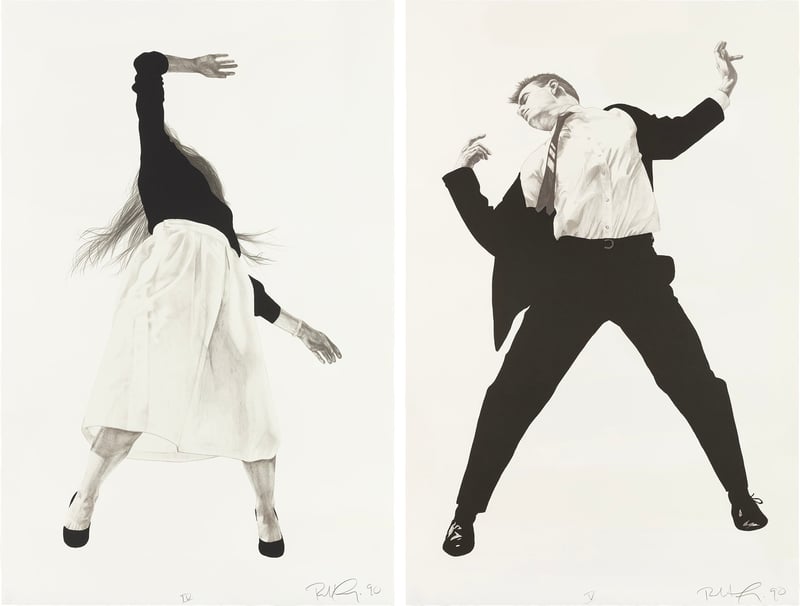 Robert Longo – Men in the Cities, Tokyo, Seibu Department Stores, Ltd. V (Single Man) & IV (Single Woman), 1990 – Lithographie Robert Longo – Men in the Cities, Tokyo, Seibu Department Stores, Ltd. V (Single Man) & IV (Single Woman), 1990 – Lithographie