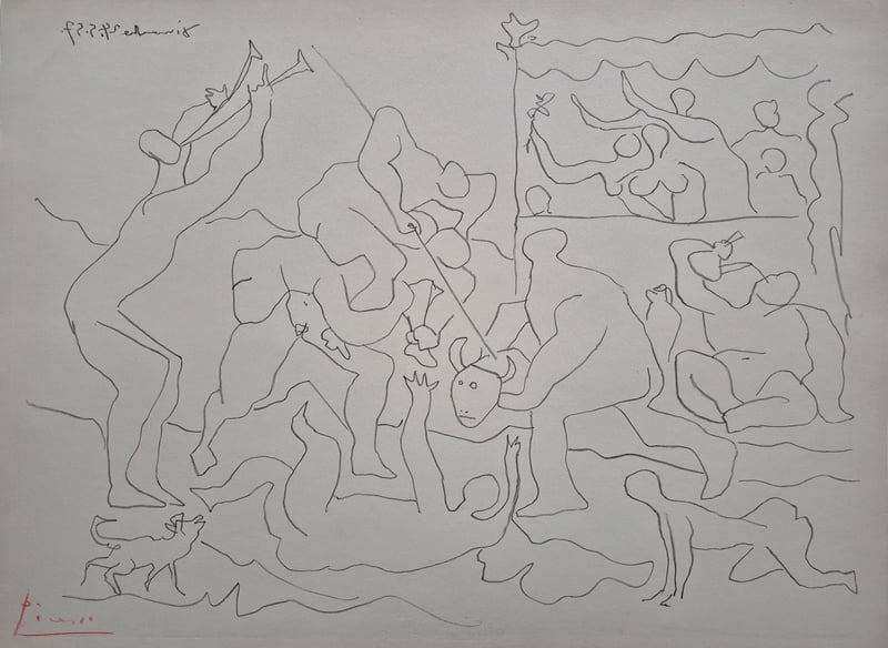 Pablo Picasso – Jeu de corrida, 1957 – Etching