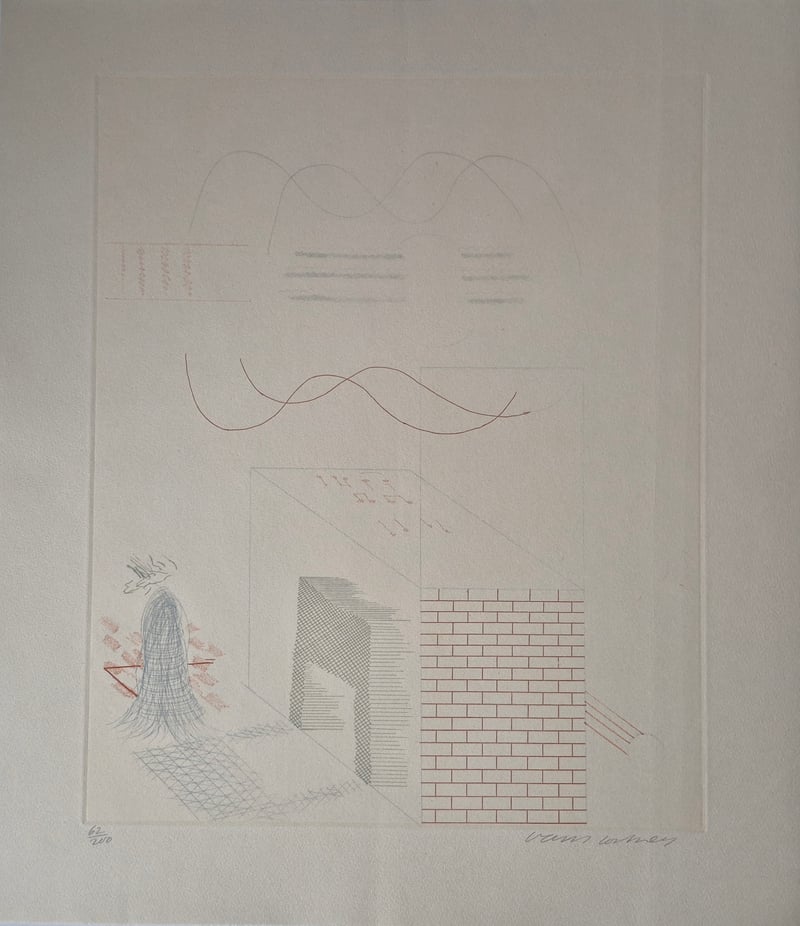David Hockney – Buzzing of the Blue Guitar, 1977 – Etching David Hockney – Buzzing of the Blue Guitar, 1977 – Etching