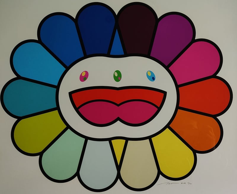 Takashi Murakami – Multicolor Double Face: White, 2020 – Siebdruck