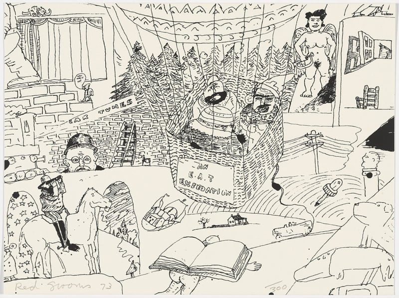 Red Grooms – Untitled from The New York Collection for Stockholm, 1973 – Screen-print Red Grooms – Untitled from The New York Collection for Stockholm, 1973 – Screen-print