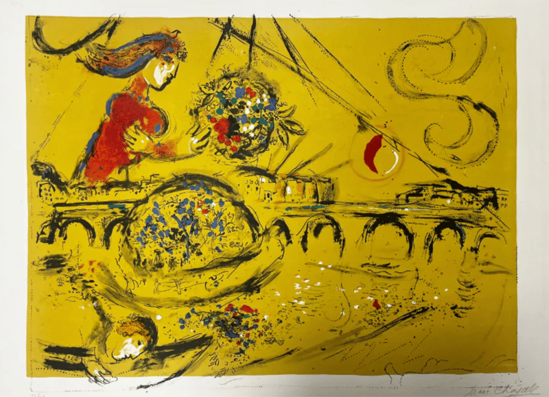 Marc Chagall – Île Saint-Louis, 1959 – Lithograph Marc Chagall – Île Saint-Louis, 1959 – Lithograph