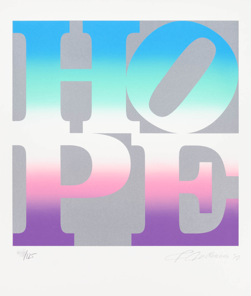 Indiana, Robert | Four Seasons of Hope: Sprint (Silver), 2012 — available on Composition Gallery