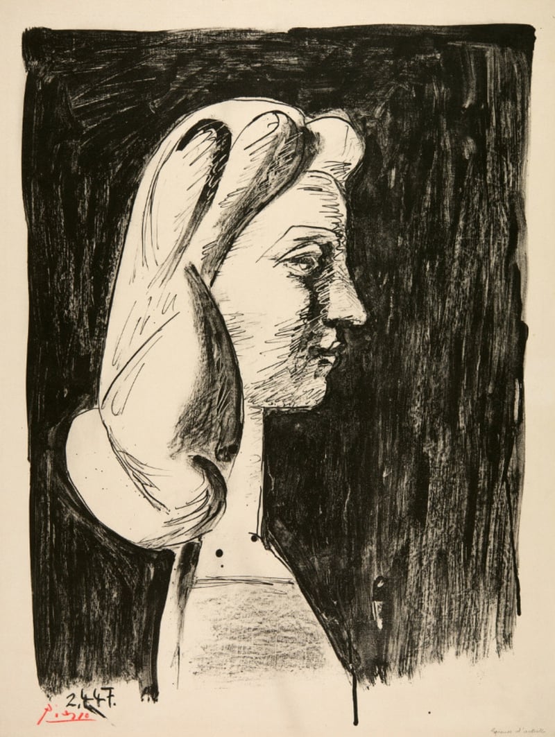 Pablo Picasso – Grand Profil, 1947 – Lithographie Pablo Picasso – Grand Profil, 1947 – Lithographie