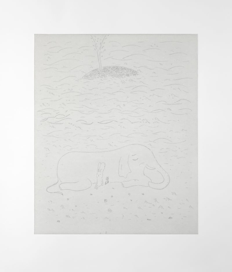 Atsushi Kaga – Elephant and whale, 2022 – Etching