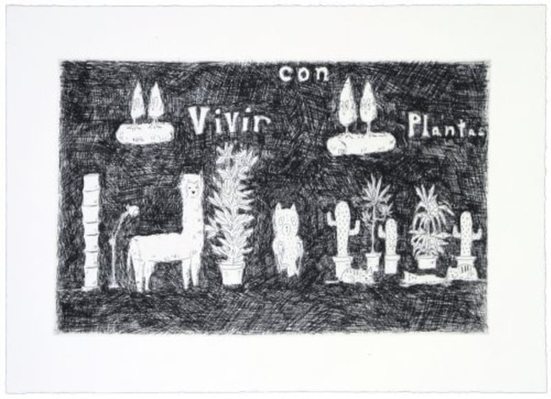 Atsushi Kaga – Vivir con plantas, 2014 – Etching