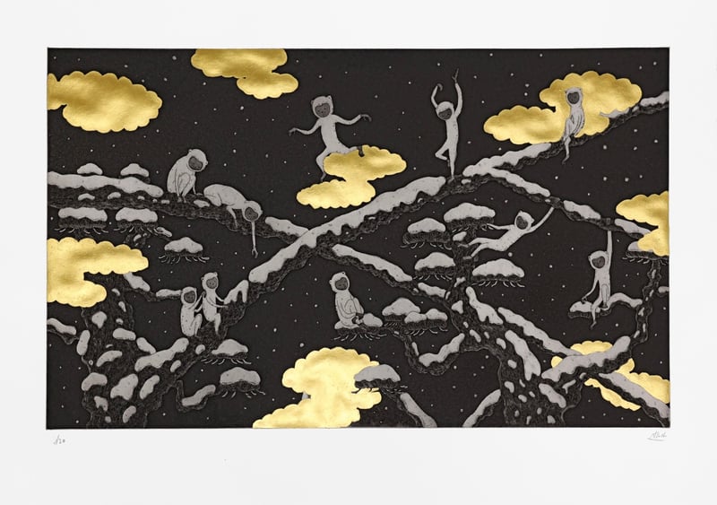 Atsushi Kaga – After Tohaku, 2026 – Etching and Aquatint