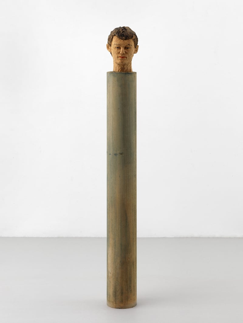Stephan Balkenhol – Kleine Kopfsäule, 1991 – Técnica mixta Stephan Balkenhol – Kleine Kopfsäule, 1991 – Técnica mixta
