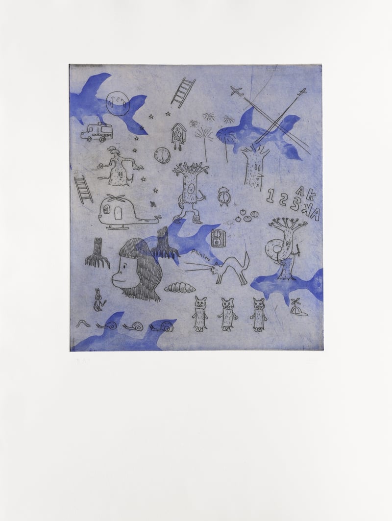 Atsushi Kaga – Baby sharks, 2026 – Etching