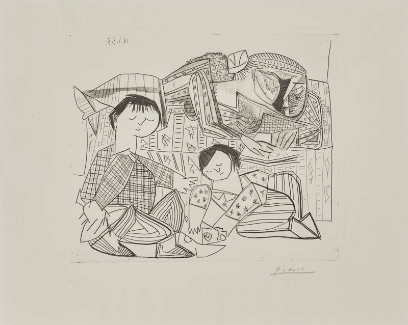 Pablo Picasso – Mere et Enfants, 1961 – Etching and Aquatint Pablo Picasso – Mere et Enfants, 1961 – Etching and Aquatint