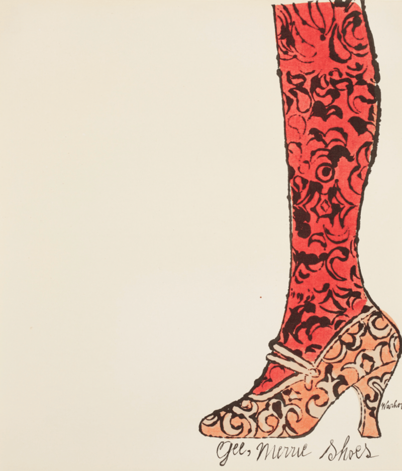 Andy Warhol – Gee, Merrie Shoes, 1956 – Técnica mixta Andy Warhol – Gee, Merrie Shoes, 1956 – Técnica mixta