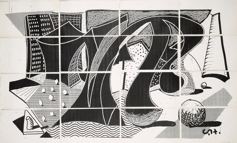 David Hockney – Hotel By The Sea, 1989 – Gemengde techniek. David Hockney – Hotel By The Sea, 1989 – Gemengde techniek.