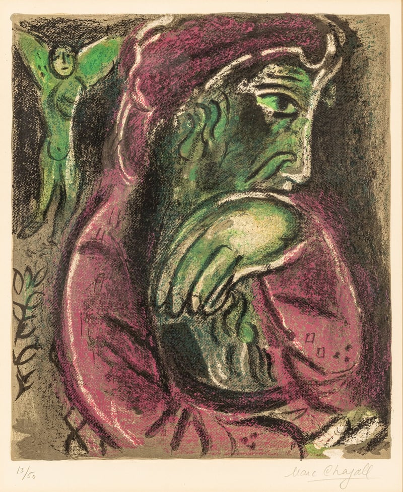 Marc Chagall – Job in Despair, 1960 – Lithograph Marc Chagall – Job in Despair, 1960 – Lithograph