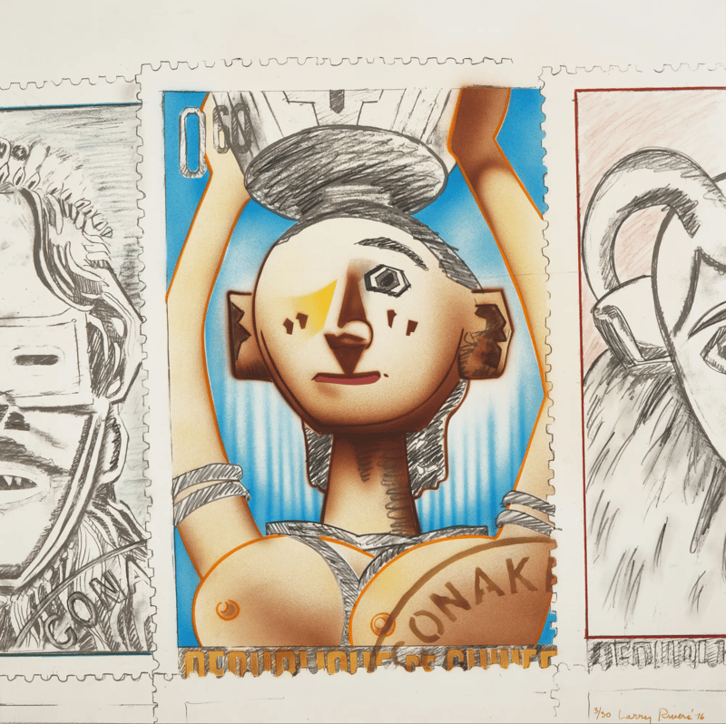Larry Rivers – Patriotic Stamps, 1976 – Técnica mixta Larry Rivers – Patriotic Stamps, 1976 – Técnica mixta