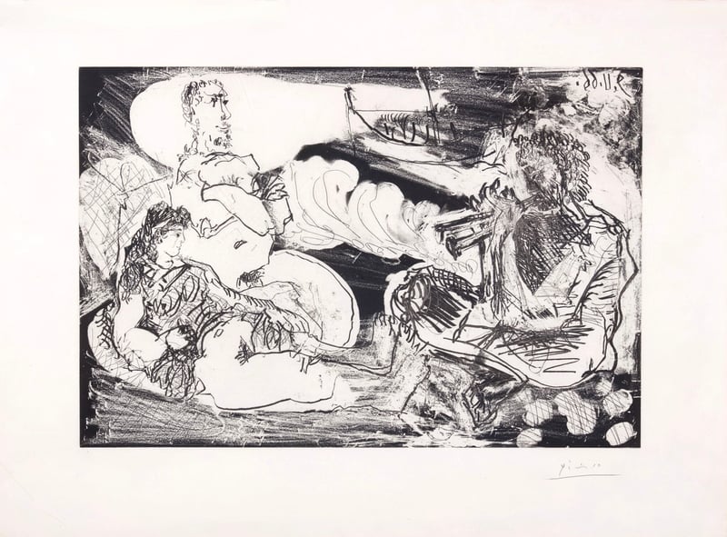 Pablo Picasso – Le Joueur de Diaule, 1966 – Etching and Aquatint Pablo Picasso – Le Joueur de Diaule, 1966 – Etching and Aquatint