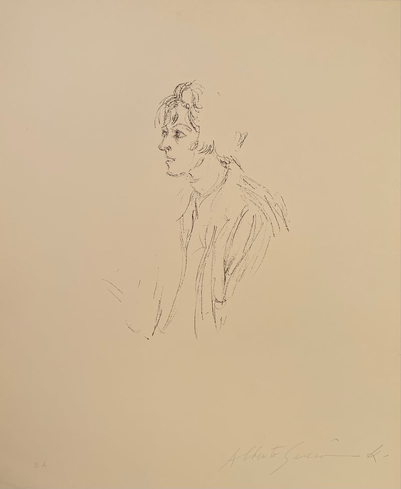 Alberto Giacometti - Buste d'une femme regardant a gauche - signed, 1964
