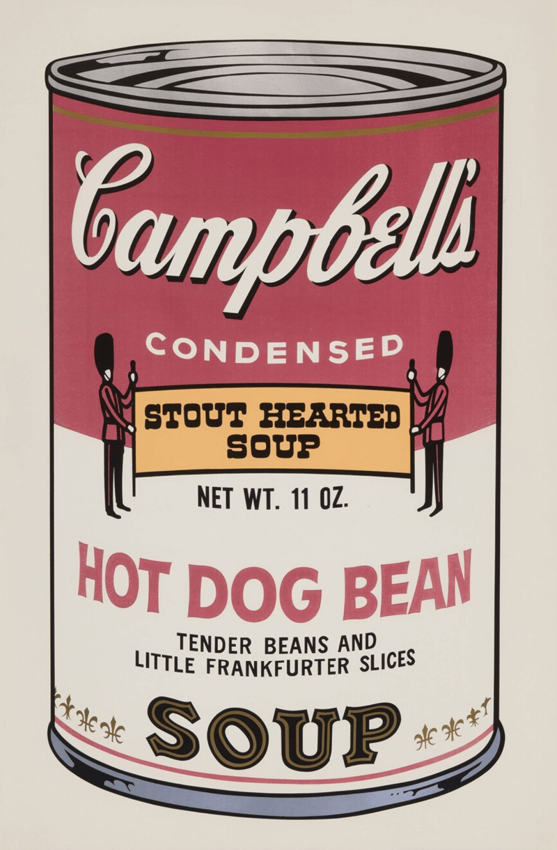 Artwork © Andy Warhol - Campbell’s Soup Cans II: Hot Dog Bean, 1969