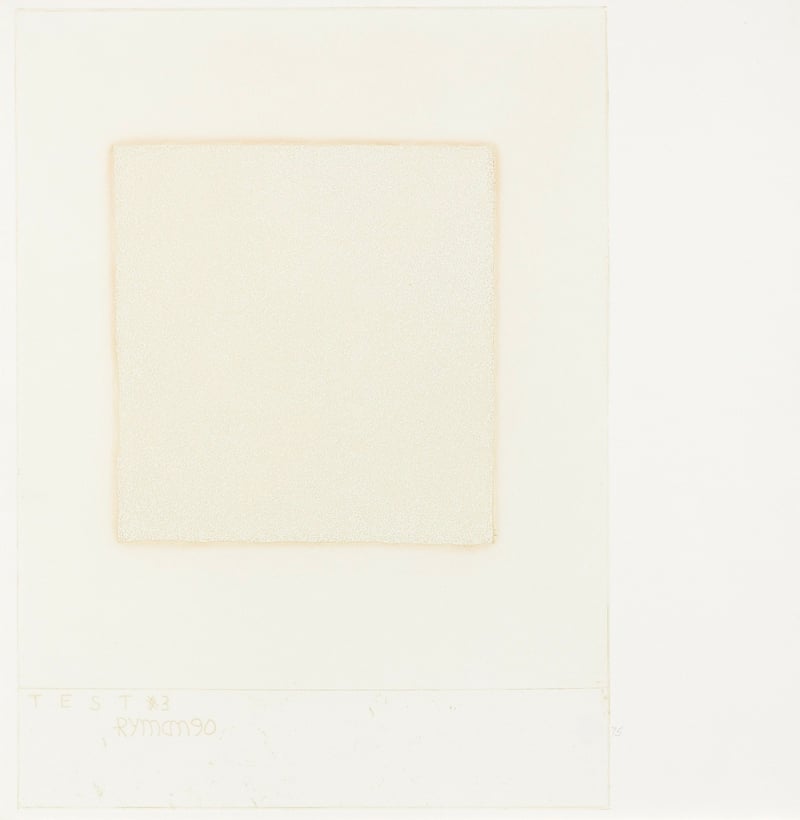 Robert Ryman - Test Plate #3, 1990. Etching and aquatint; 40 x 30 cm; 16 x 12 in