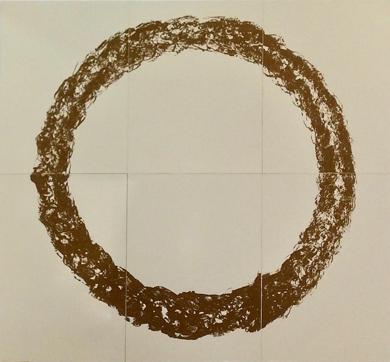Gunther Uecker - Ouroboros (natural sand), 2018