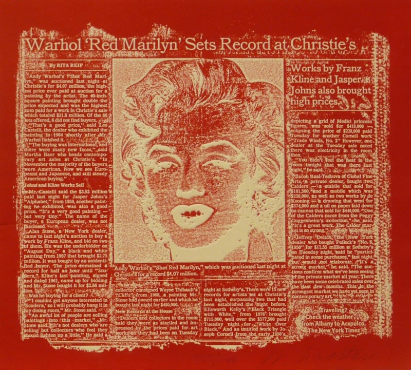William Anastasi – Red Marilyn, 1990 – Gravure