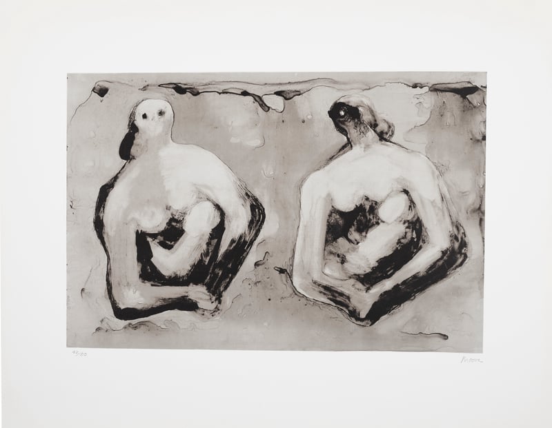 Henry Moore – Sisters with Children (C. 544), 1979 – Litografía Henry Moore – Sisters with Children (C. 544), 1979 – Litografía