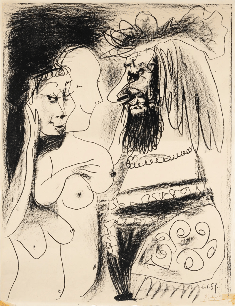 Pablo Picasso – Le Vieux Roi, 1959 – Lithographie Pablo Picasso – Le Vieux Roi, 1959 – Lithographie