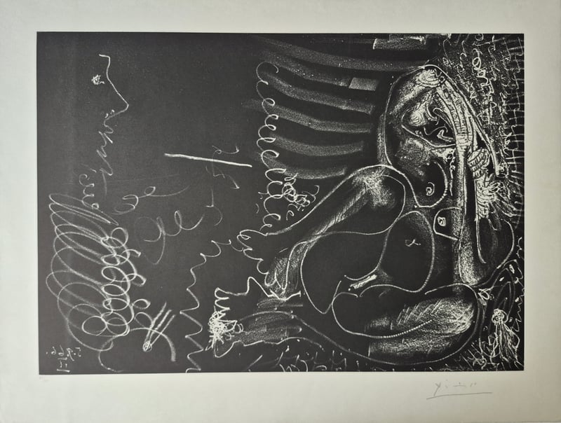Pablo Picasso – Peintre en demi-figure et modèle assis en tailleur, 1966 – Radierung und Aquatinta Pablo Picasso – Peintre en demi-figure et modèle assis en tailleur, 1966 – Radierung und Aquatinta