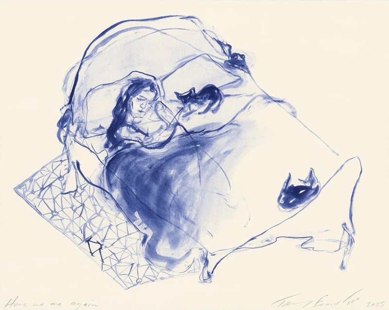 Tracey Emin – Here We Are Again, 2025 – Lithographie Tracey Emin – Here We Are Again, 2025 – Lithographie