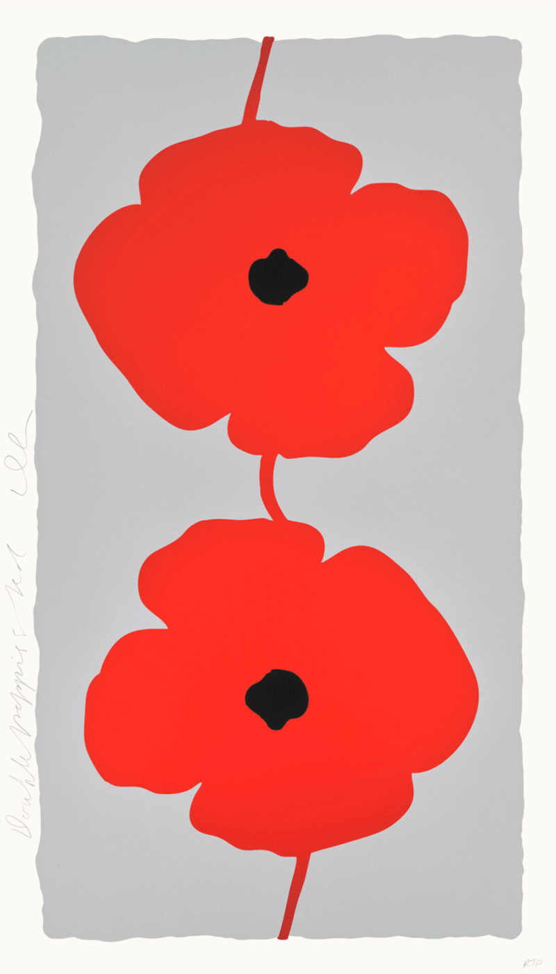 Donald Sultan – Double Poppies Red, 2025 – Mixed média Donald Sultan – Double Poppies Red, 2025 – Mixed média
