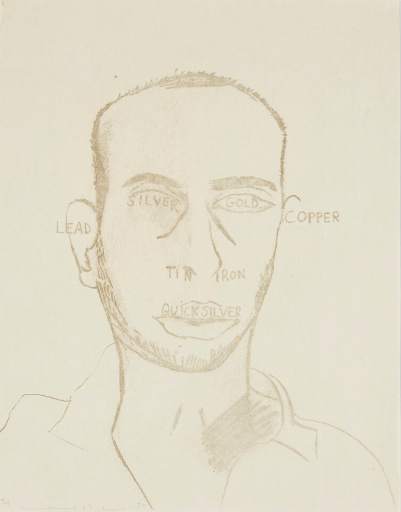 Francesco Clemente – Traditional Self Portrait, from Art Pro-Choice II, 1991 – Litografía