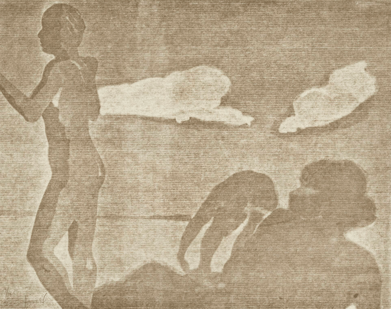 Eric Fischl – Untitled (Beach scene), from Art Pro-Choice II, 1991 – Impression en relief? Eric Fischl – Untitled (Beach scene), from Art Pro-Choice II, 1991 – Impression en relief?