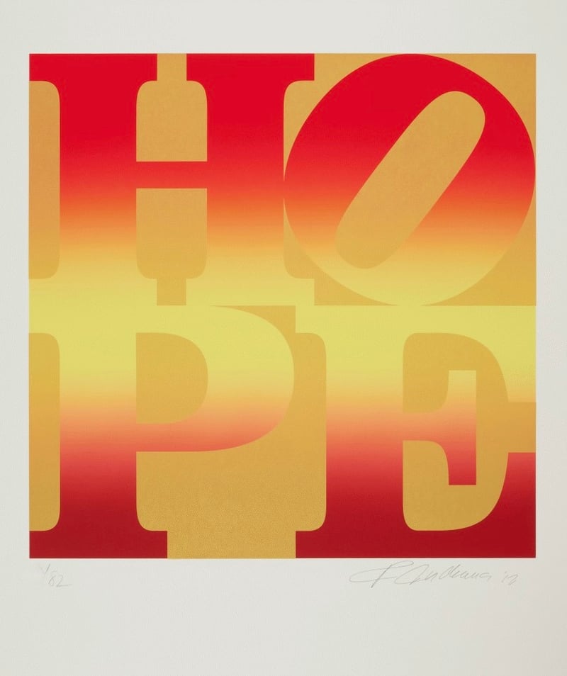 Robert Indiana – Four Seasons of Hope: Autumn (Gold), 2012 – Zeefdruk Robert Indiana – Four Seasons of Hope: Autumn (Gold), 2012 – Zeefdruk