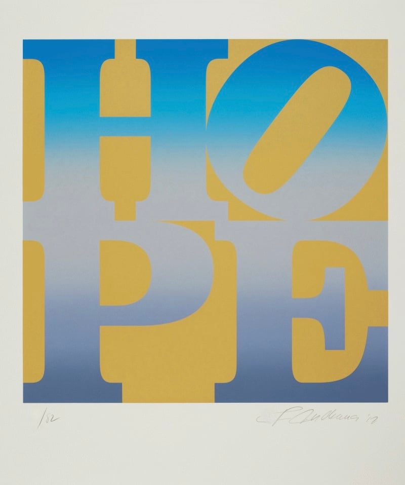 Robert Indiana – Four Seasons of Hope: Winter (Gold), 2012 – Zeefdruk Robert Indiana – Four Seasons of Hope: Winter (Gold), 2012 – Zeefdruk